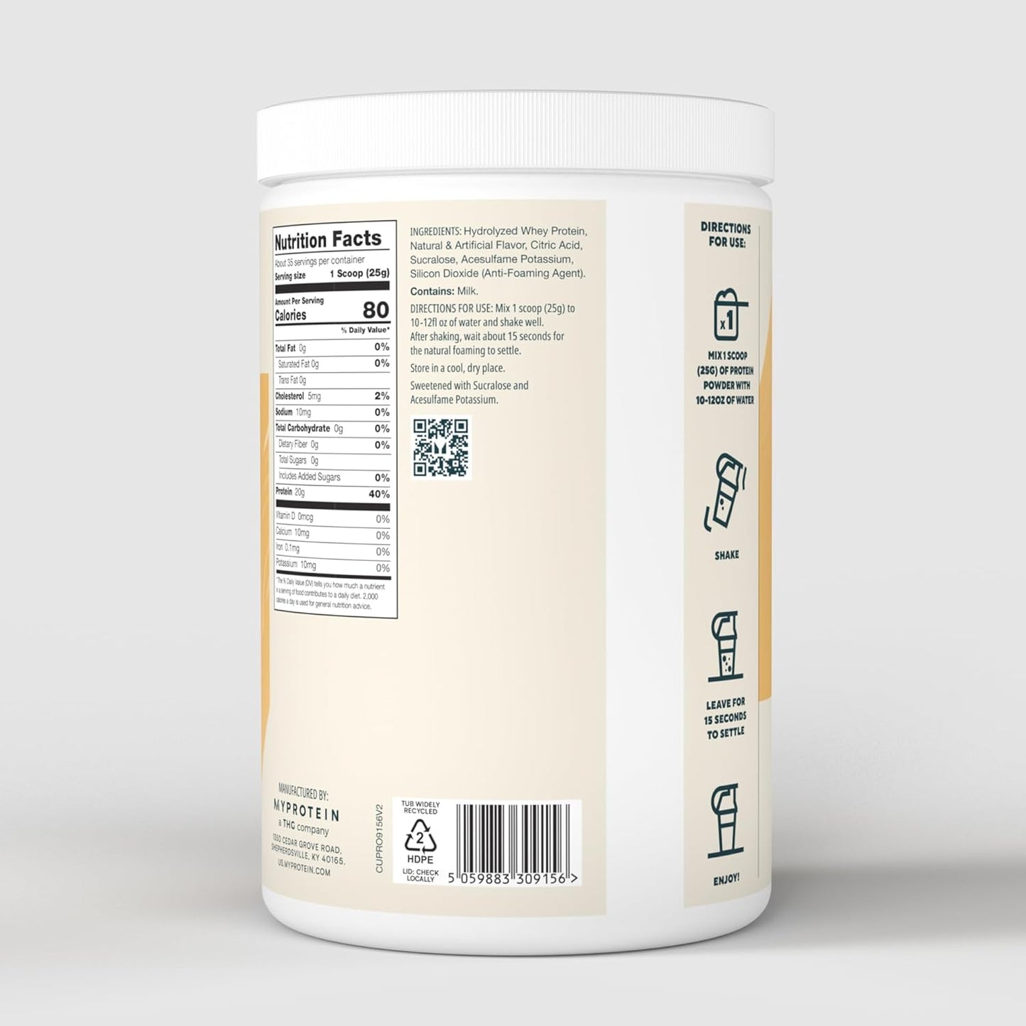 Proteína en polvo aislada de suero de leche Myprotein Clear (limonada), 1,9 libras