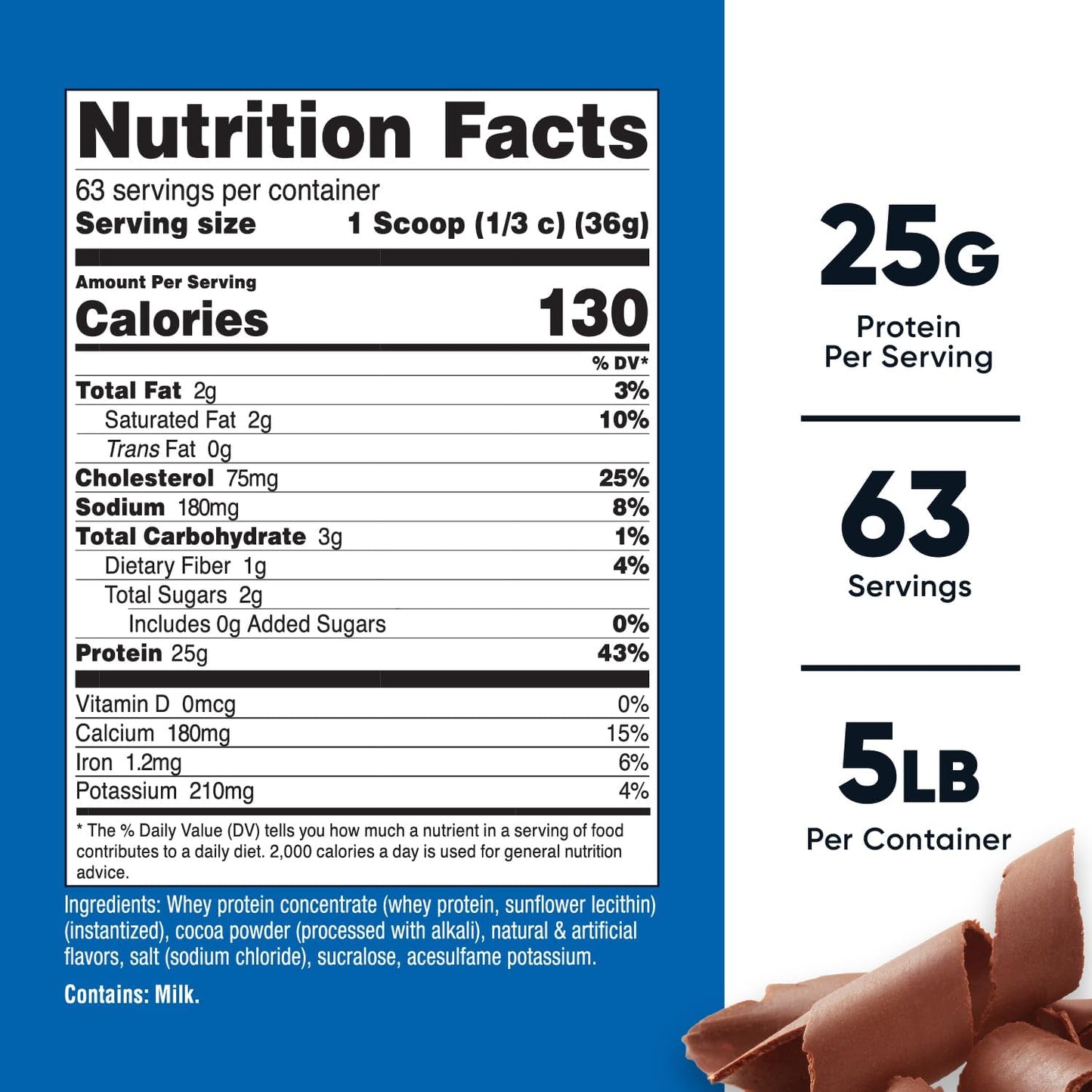 Concentrado de proteína de suero de leche Nutricost (chocolate), 5 libras