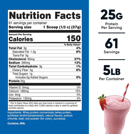 Nutricost Whey Protein Concentrate (Strawberry Milkshake) 5LBS
